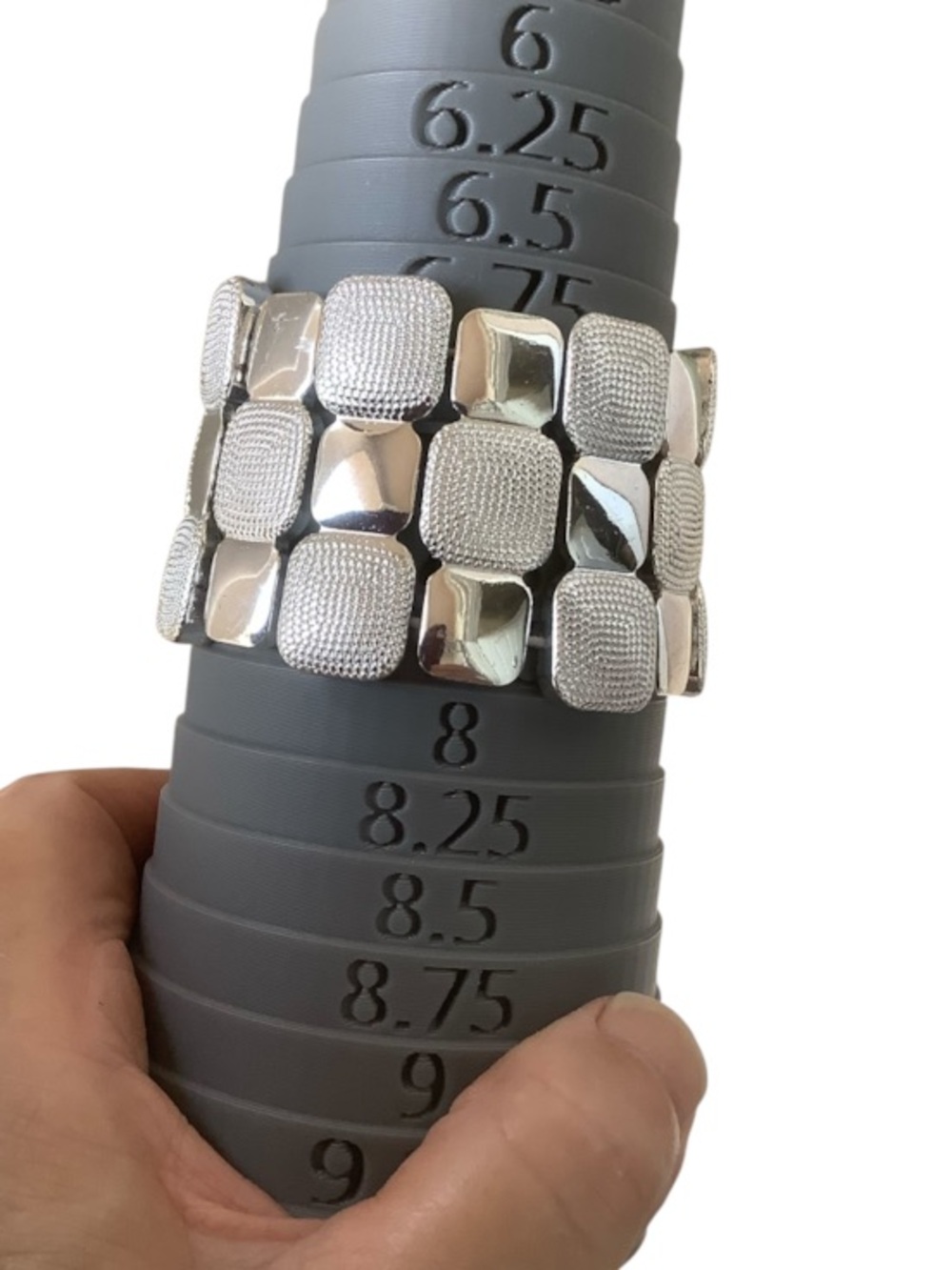 Chunky Silver-Tone Stretch Bracelet